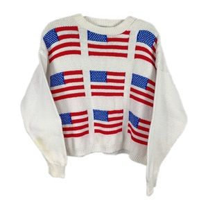 90’s American Flag Vintage Sweater USA VTG
